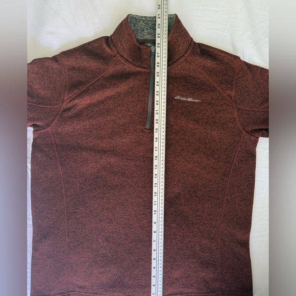 Eddie Bauer Men’s XL Quarter-Zip Pullover Fleece Burgundy Maroon Heather - Picture 9 of 9